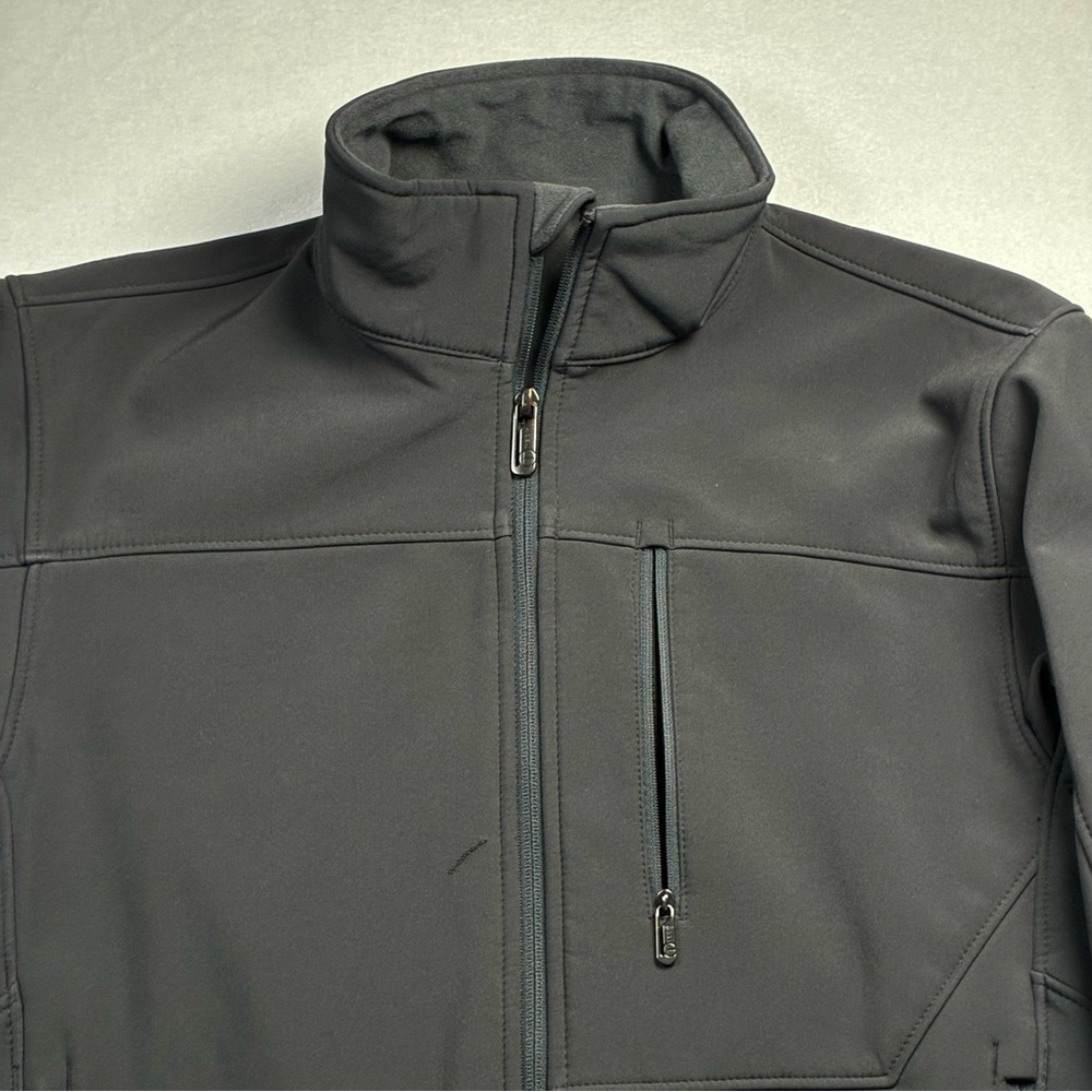 Tech By Tumi Men's Small Gray Softshell Jacket Fleece Lined Performance *Flaw View 2